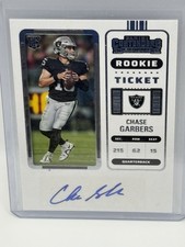 Panini Contenders 2022 Chase Garbers Raiders #291 Rookie Ticket Autograph Card. rookie card picture
