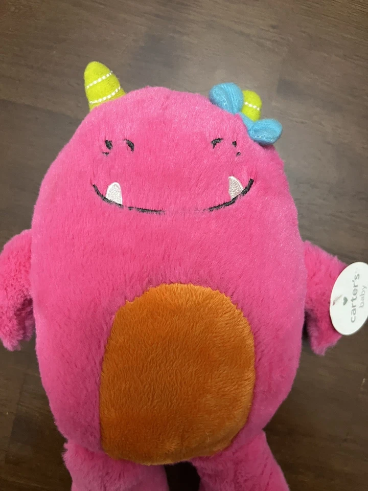 Peluche Carters Happy Monster Lovey rosa naranja 10” 2013 juguete de peluche 61363 Foto 2 de 4