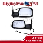 For 13-18 Ram 1500/2500 Power Heated Turn Signal Puddle Light Side Mirrors Pair