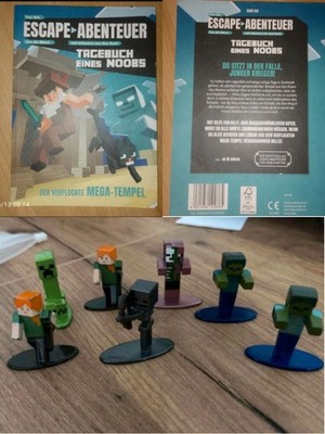 Minecraft Escape-Abenteuer Buch plus Miniatur Figuren-Set 6-tlg.