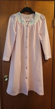 Vintage Cachet Robe Mid Length Pink Pearl Snaps Closure Long Sleeves Sz 14/16