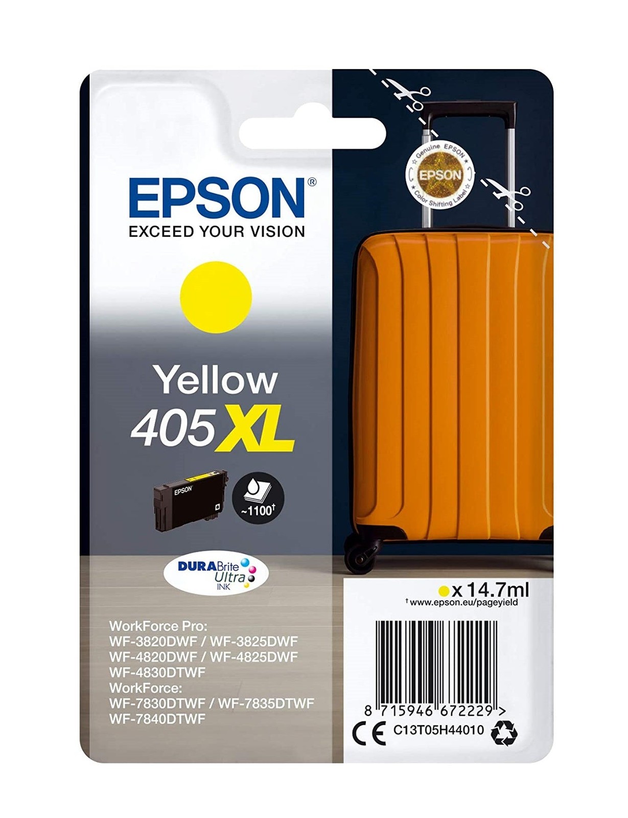 Epson 405XL Ink Cartridge Durabrite Ultra Suitcase Yellow - Image 6