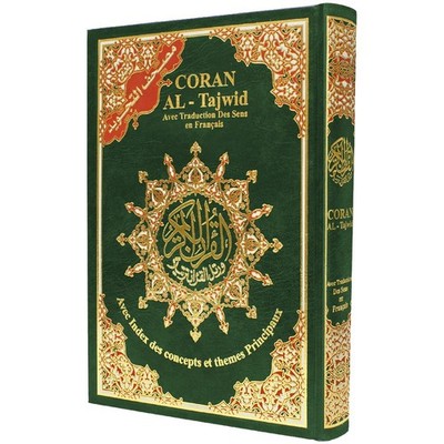 Tajweed Quran, Color Coded with French Translation & Topics Index 17×24cm
