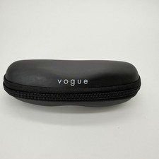 Vogue Black Hard Glasses Case Clamshell Zipper Sunglasses EUC 6 X 2 X 2.5 In