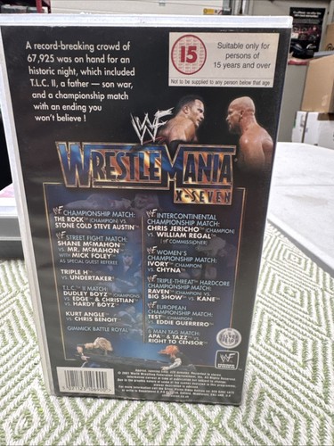WWF Wrestlemania 17 VHS Astrodome April 1 2001 Rare - Foto 2 di 3
