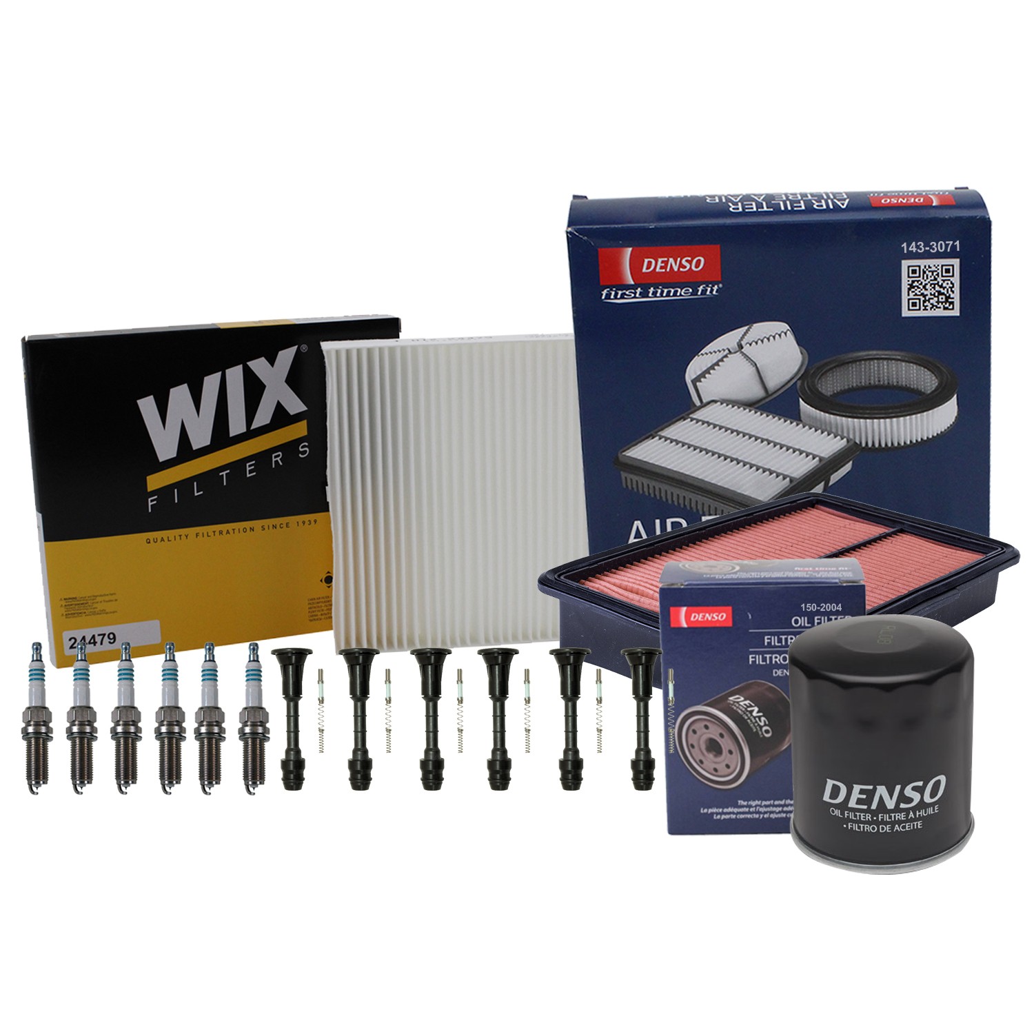 Denso Tune Up Kit NGK 6 Spark Plugs and Boots Kit for M35 3.5L V6 VQ35DE AWD RWD