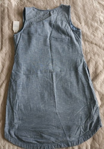 New Time And TRU Womens Dress Small 4-6 Chambray Sleeveless Casual Pockets Blue - Picture 4 of 11