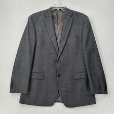 Lauren Ralph Lauren Sport Coat Mens 42R Grey Multicolor Houndstooth Silk Wool