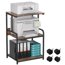 Tavolo per stampante a 3 ripiani, per stampante, con rotelle, in metallo,