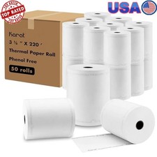 Thermal Paper 3 1/8 Inx220 Ft 50 Rolls BPA Free Eco Friendly Ideal Printers New