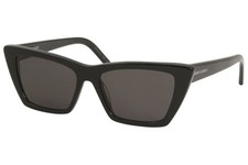 Saint Laurent Mica SL276 001 Sunglasses Women's Black/Grey Lenses Cat Eye 53mm