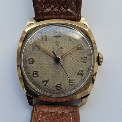 Vintage 9k Solid Gold Tudor Handaufzug Herren Armbanduhr 9ct