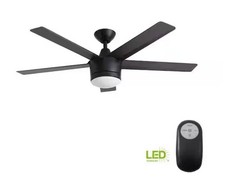 Home Decorators Collection Merwry 52 inch Ceiling Fan with LED Light - Black