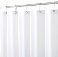 Hotel Quality Fabric Shower Curtain Liners 72" X 72", White Water Resistant Bath