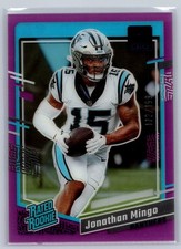 2023 panini clearly donruss football jonathan mingo purple rc 172/199 #69