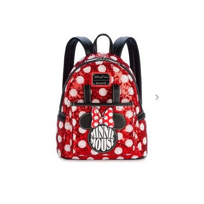 Loungefly Disney Minnie Mouse Red Sequin Polka Dot Loungefly Mini Backpack