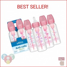Dr. Brown's Natural Flow Anti-Colic Options Narrow Baby Bottle, Pink Floral, 8