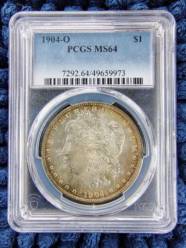 1904-O Morgan Silver Dollar $1 - New Orleans Mint - PCGS MS 64 - Edge Toner