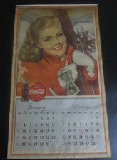 Coca-Cola 1947 Offical Bottlers Calendar Metal Strip Intact Original Authentic
