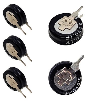 5x Supercap 0,1F 5,5V V-Type, direkt einsetzbarer EDLC, hohe Kapazität, 5,5V Mon