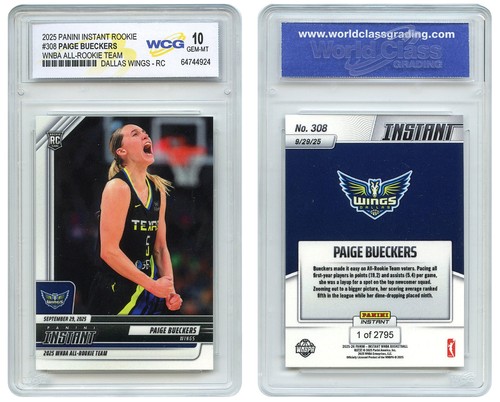 2025 Panini PAIGE BUECKERS WNBA ALL-ROOKIE Team ROOKIE CARD #308 - GEM MINT 10