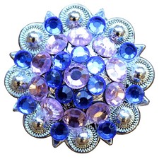 C-TY02 2 Hilason Western Berry Conchos Glass Rhinestones Bling 1.5" Tack cowgirl