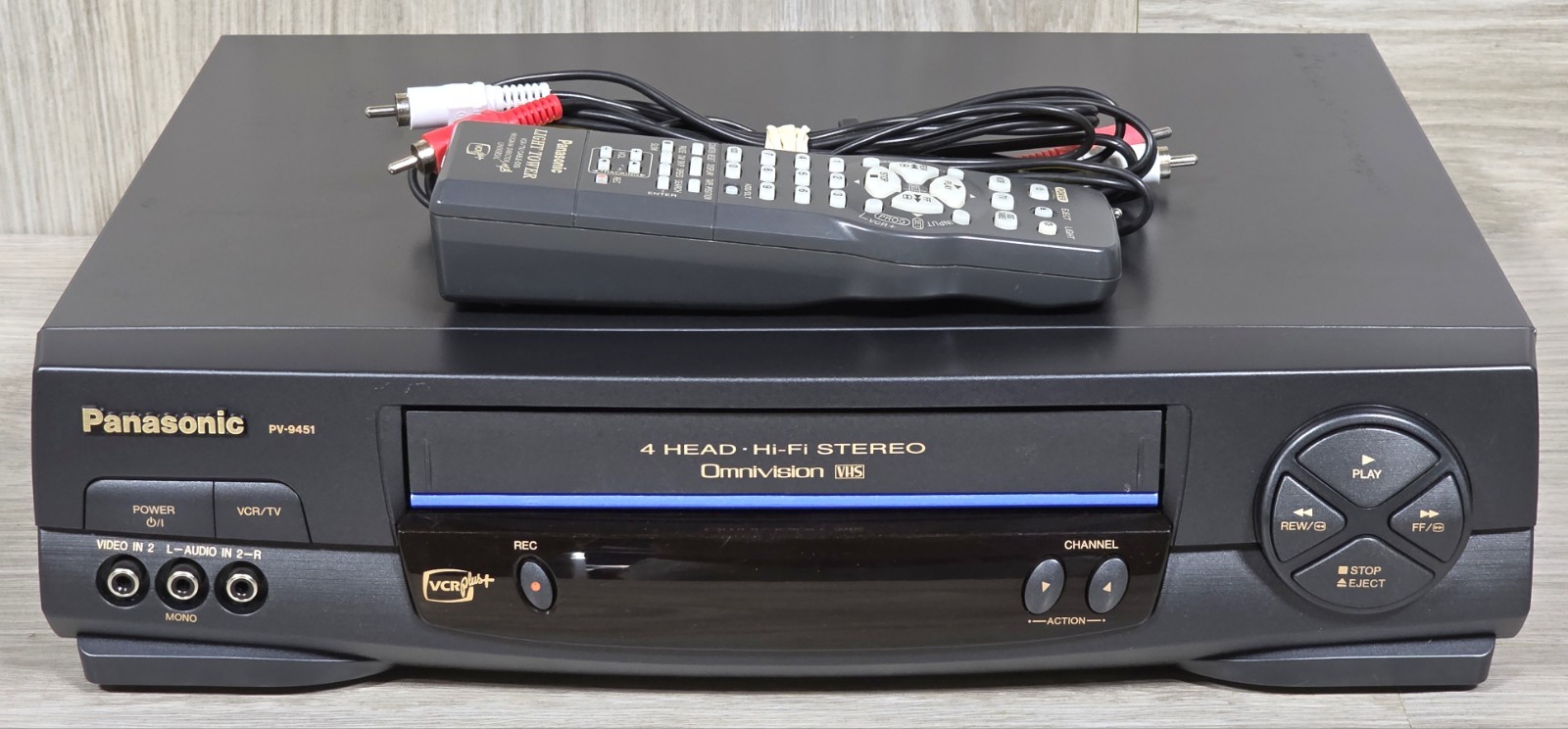 Panasonic PV-9451 Omnivision Blue Line VCR 4-Head Hi-Fi Video w/Remote - TESTED 