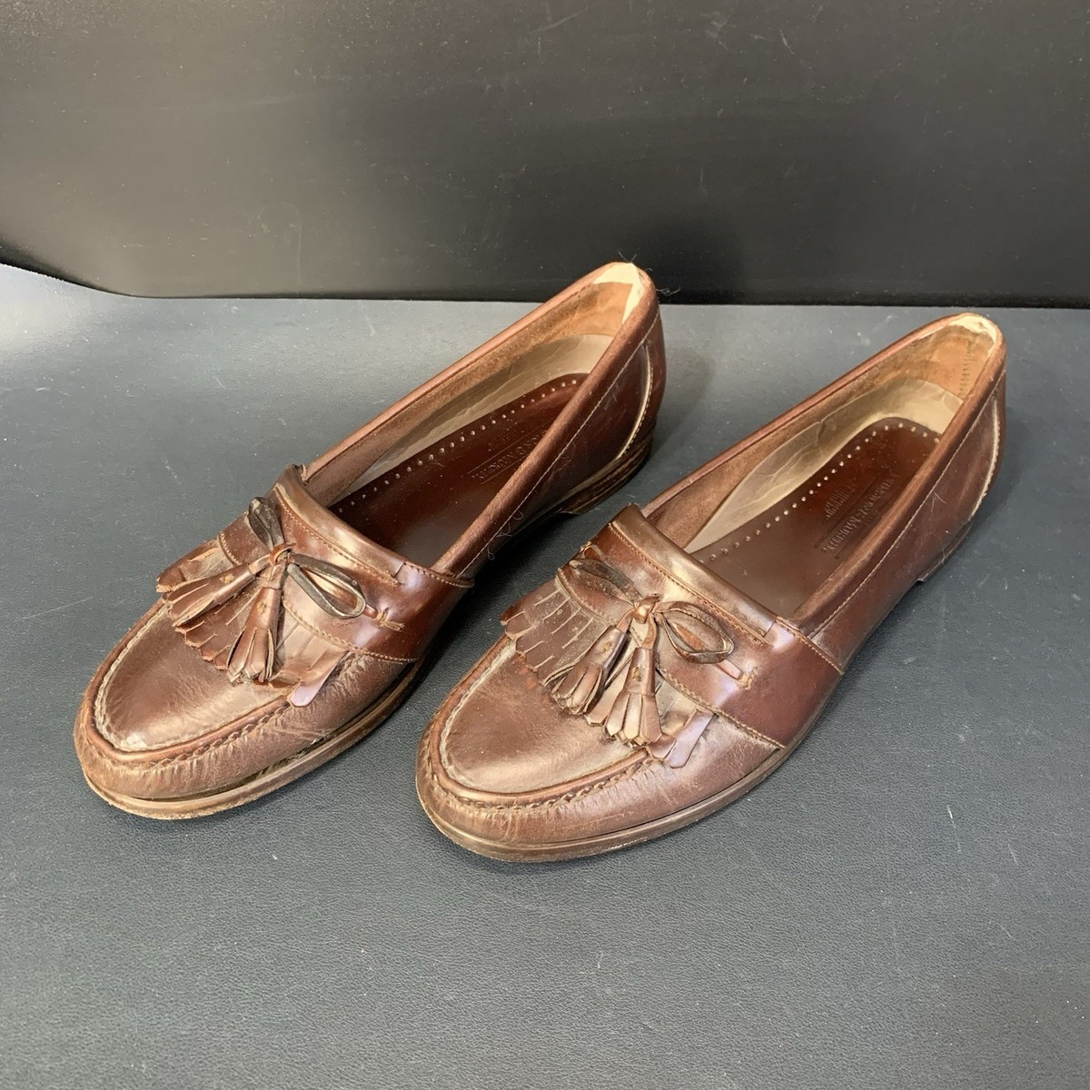 Vtg J.Murphy Johnston & Murphy Mens Brown Leather Tassel  display picture 1