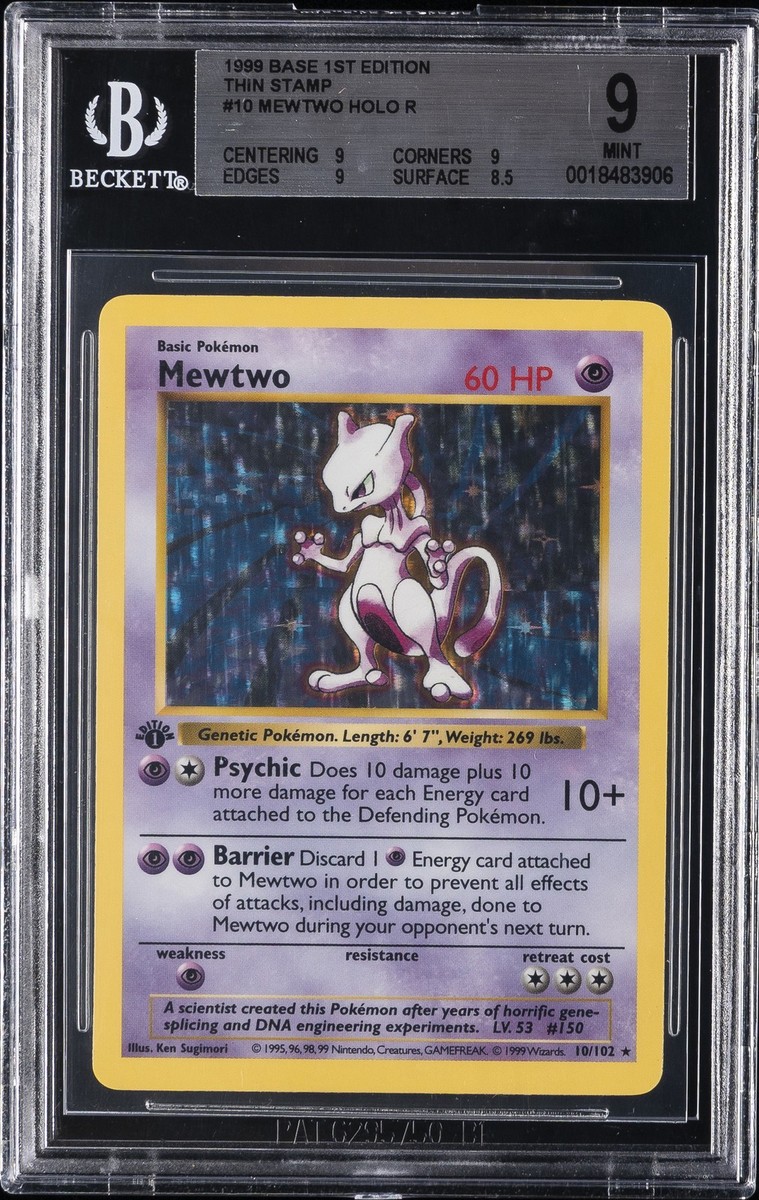 1999 POKEMON BASE SET 1ST EDITION THIN STAMP #10 MEWTWO BGS 9 | eBay