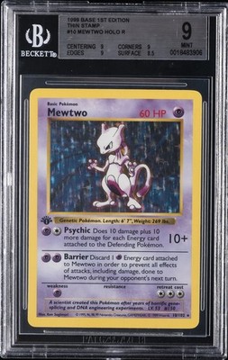 1999 POKEMON BASE SET 1ST EDITION THIN STAMP #10 MEWTWO BGS 9 | eBay