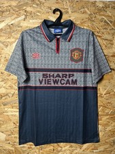 MANCHESTER UNITED Jersey LARGE Shirt 1995 1996 Away Soccer Football