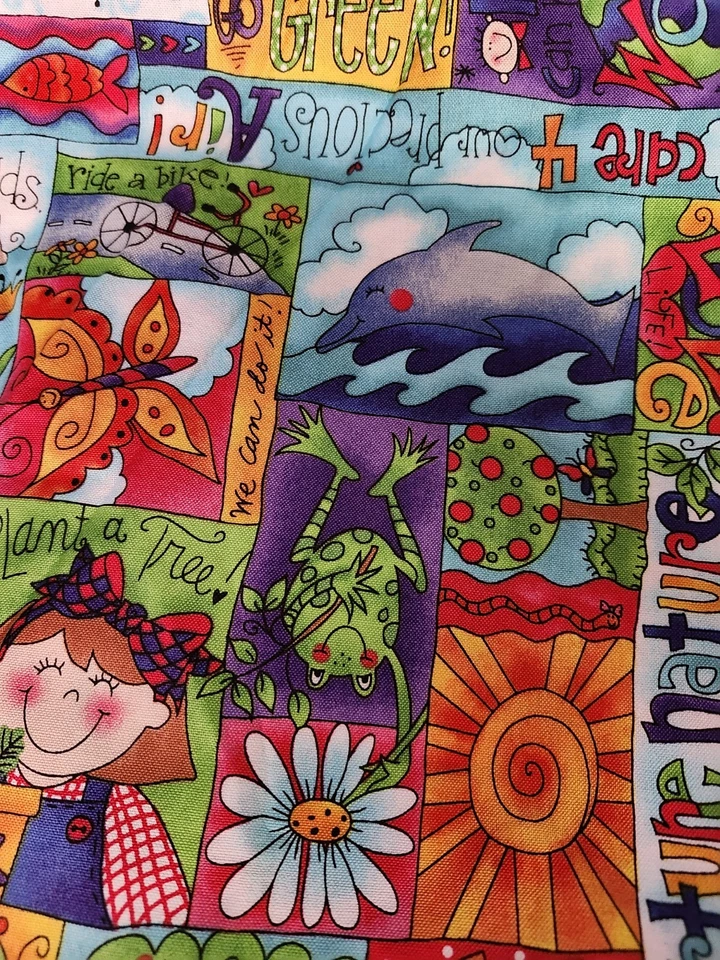 Kids Go Green 2008 Kari Pearson Acolchado Tesoros Reciclar Reutilizar Tierra Tela Yd Foto 2 de 4