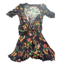 Zara Floral Print Wrap Dress V-Neck Size Small