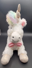 FAO Schwarz Glow Brights Toy Plush LED with Sound Unicorn 15" Stuffed Animal