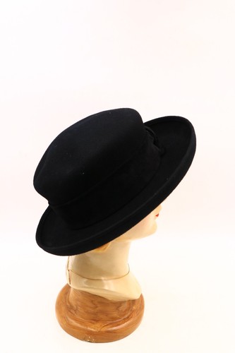 Sombrero de terciopelo negro con cinta de terciopelo liso de lana para mujer ERIC JAVITS - Imagen 3 de 8