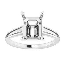 Semi Mount Octagon 9x7mm Solitaire Women Ring 925 Sterling Silver Blank Ring