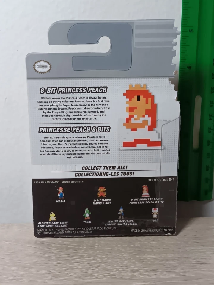 *FREE SHIP* 2.5" SUPER MARIO 8-BIT 5PK Star Power Peach Luigi Toad Donkey Kong - Image 3 of 4