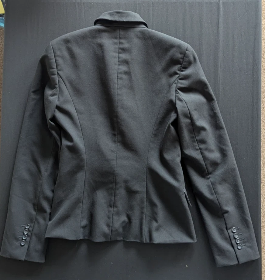 Blazer negro para mujer s.Oliver talla 6 chaqueta de carrera a medida 2 botones Foto 2 de 4