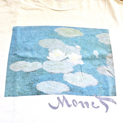 Vintage 90s Claude Monet Water Lillies Art Print T Shirt Large SStitch