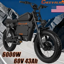 20 inch Electric Motorbike Cheevalry GT20 6000W 60V 43AH Off Road E-Motorbike US
