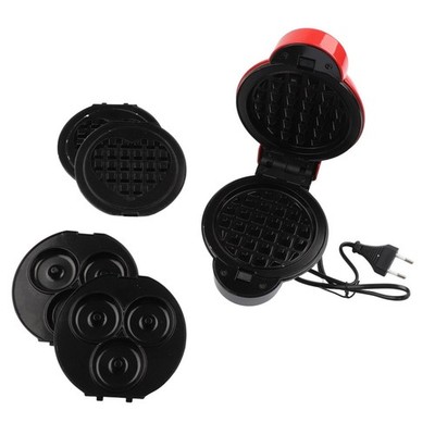 für 4in1 für mini Waffeleisen für Waffeln Pfannkuchen Donuts mit Antihaftplatten