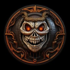 Halloween Demon Patch Iron-on Applique Horror Scary Steampunk Spooky Sci-Fi