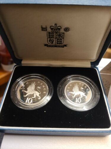 Ten Pence 10p 1992 SILVER PROOF Double set - Picture 1 of 4