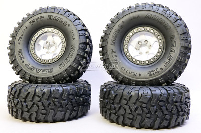1/10 Metal Truck Wheels 1.9 Beadlock Rims 6 STAR W/ 120mm Tires -SILVER- Soft