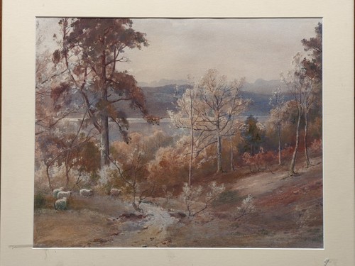 Antique Original watercolour painting by Edward Tucker Jr 1830-1909 landscape - Picture 3 of 17