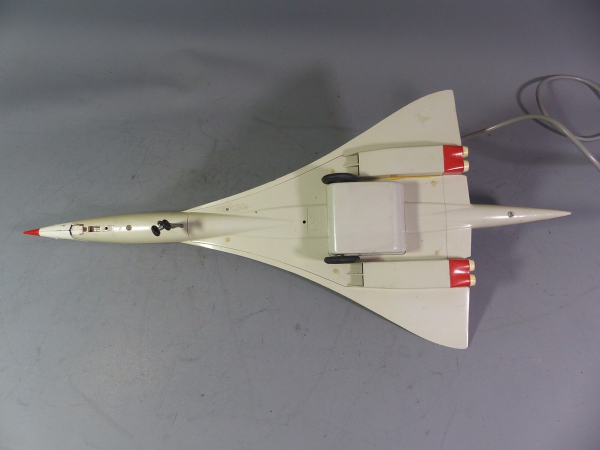Ancien Jouet Mécanique Mont Blanc - Avion Concorde Vintage - Collection Plastique
