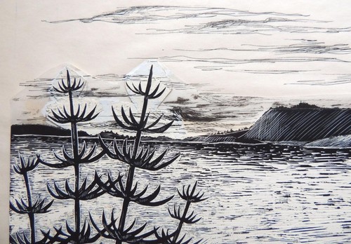 1977 SIGNED Original Artwork CROCODILE Mesozoic Dinosaur Scratchboard Hunting - Picture 7 of 12