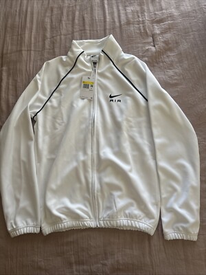 Nike Air Poly Tech Knit Full-Zip Jacket DQ4221-100 White/Black Men's Size Small