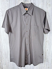 Hugo Boss Orange Men's Short Sleeve Gray Button Up Shirt XL Cotton Blend