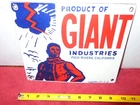 VINTAGE 10x6 in GIANT INDUSTRIES CALIFORNIA ADV SIGN HEAVY METAL PORCELAIN #Z-56